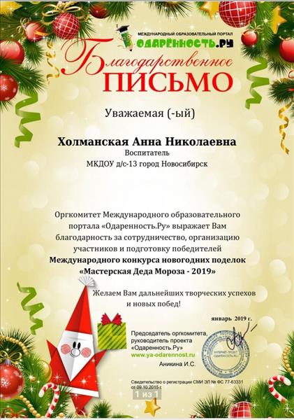 Анна Николаевна Новогоднее